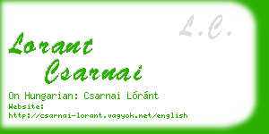lorant csarnai business card