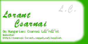 lorant csarnai business card